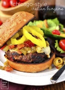 Chicago Style Italian Burger on plate