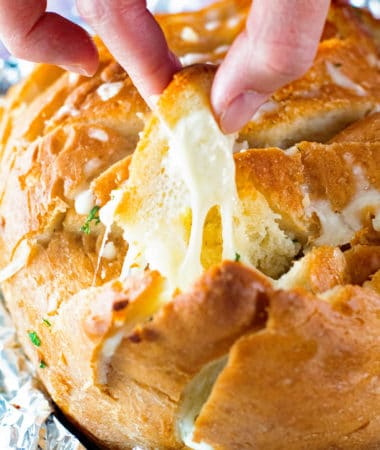 Grilled Cheesy Garlic Pull Apart Bread Cheese Pull