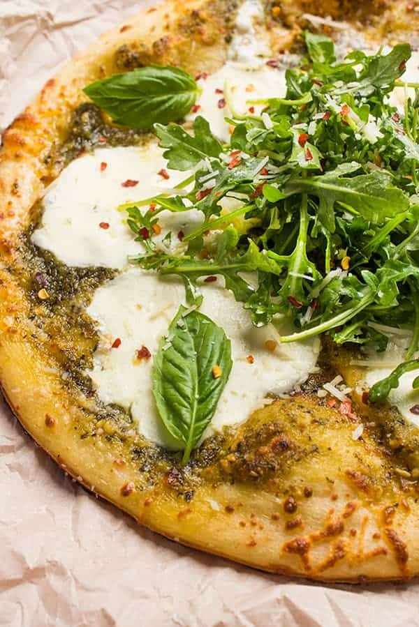 Grilled Pesto Pizza with Fresh Mozzarella