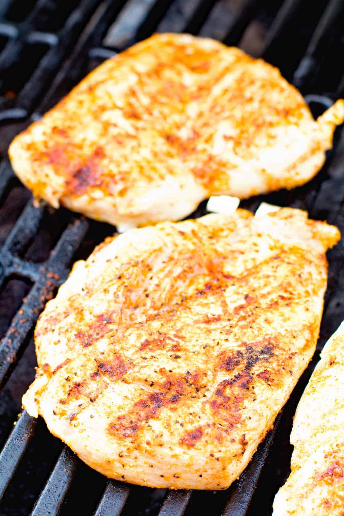 Grilled Chicken Breast on Grill