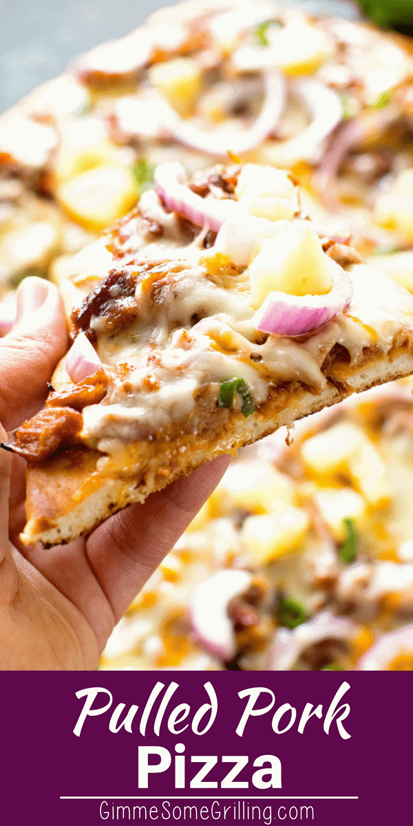 BBQ Pulled Pork Pizza on the Grill Gimme Some Grilling