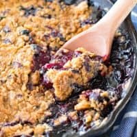 Blueberry Lemon Cobbler in Cast Iron Skillet