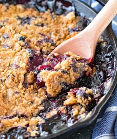 Blueberry Lemon Cobbler in Cast Iron Skillet