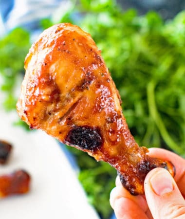 Grilled BBQ Chicken Drumstick in Hand