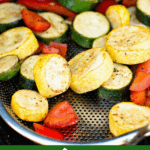Smoked vegetables in smoker pan