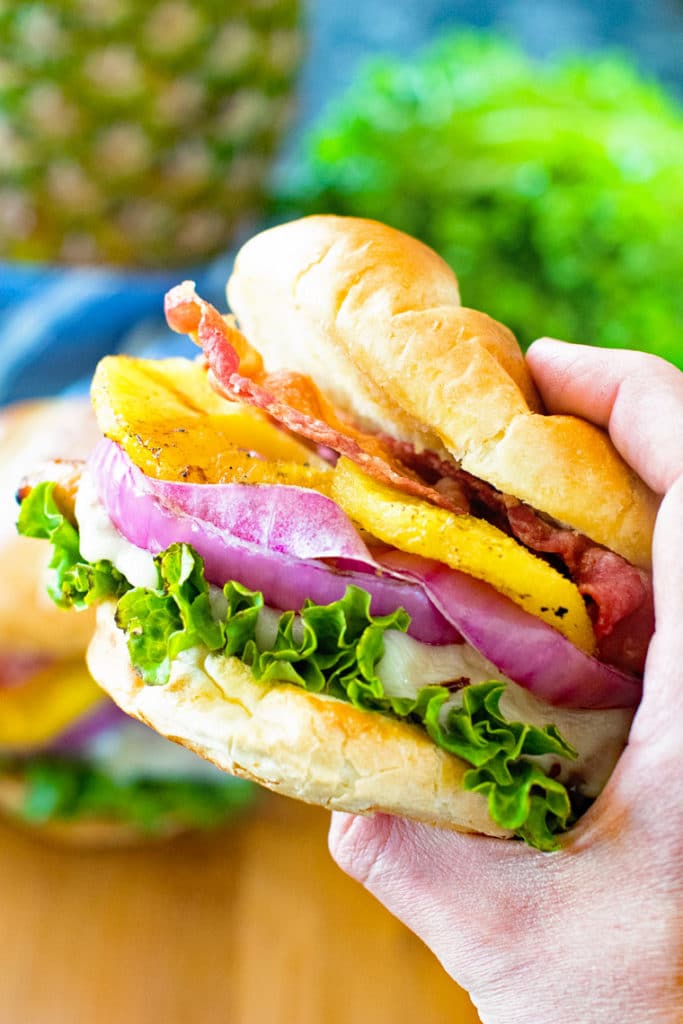 Grilled Pineapple Teriyaki Chicken Burger Gimme Some Grilling