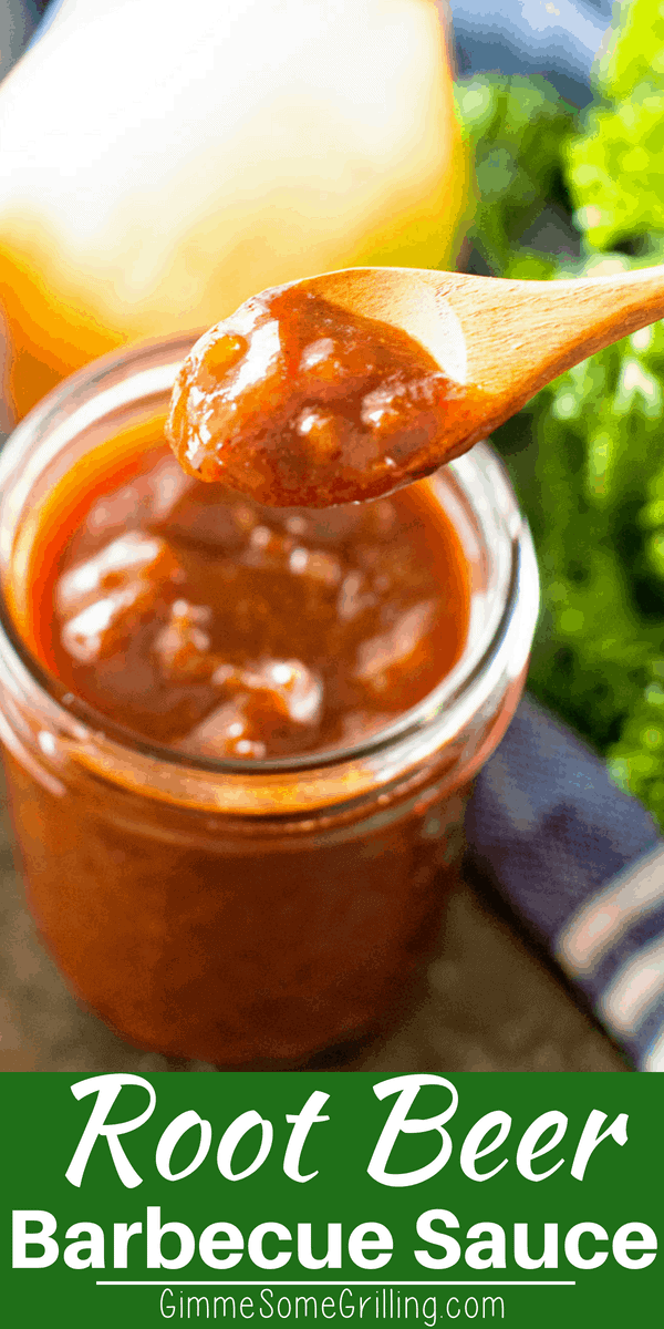 Easy homemade BBQ sauce perfect for dipping, slathering on sandwiches or dousing on burgers! Root Beer BBQ Sauce gets a rich flavor from the root beer added to the sauce! What will you pile this barbecue sauce on first? via @gimmesomegrilling