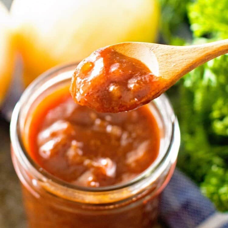 Root Beer Barbecue Sauce on Spoon