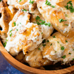 Grilled Garlic Parmesan Chicken Wings in wood bowl