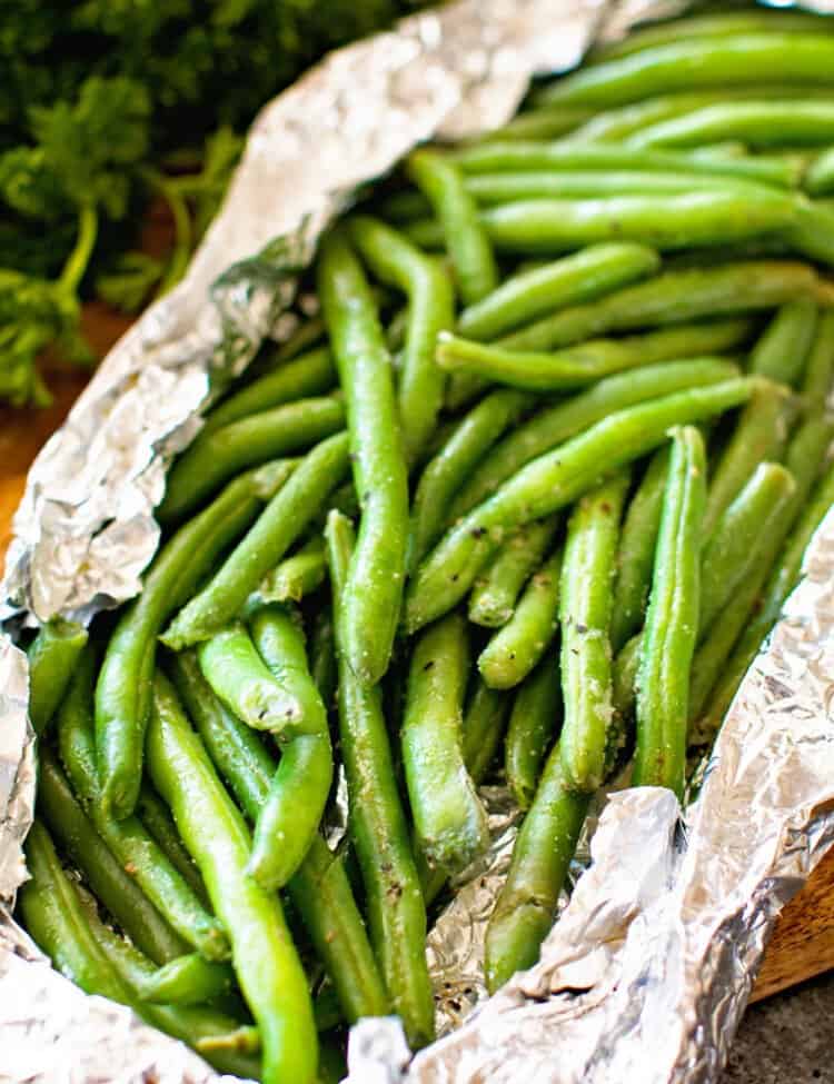 Grilled Green Beans in Foil Packet