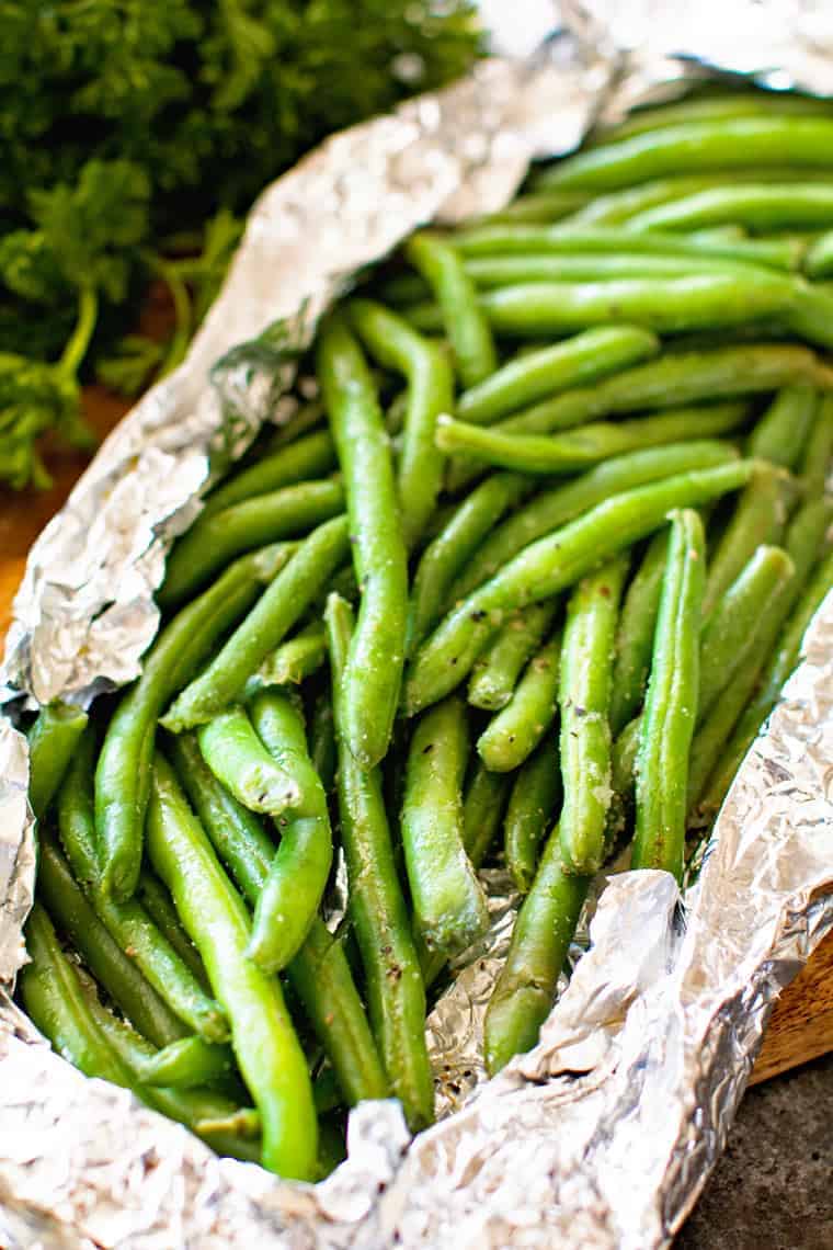 Grilled Green Beans in Foil Packet