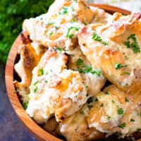 Garlic Parmesan Chicken Wings in bowl