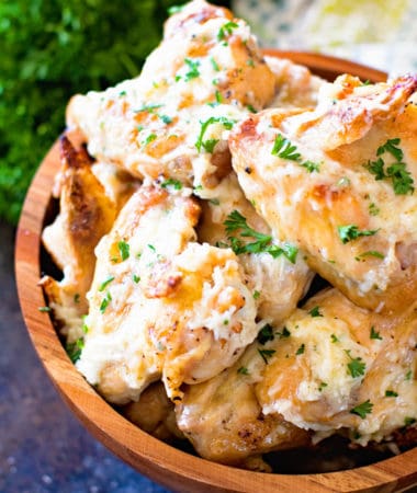 Garlic Parmesan Chicken Wings in bowl