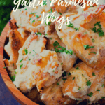 Parmesan Garlic Chicken Wings in wood bowl