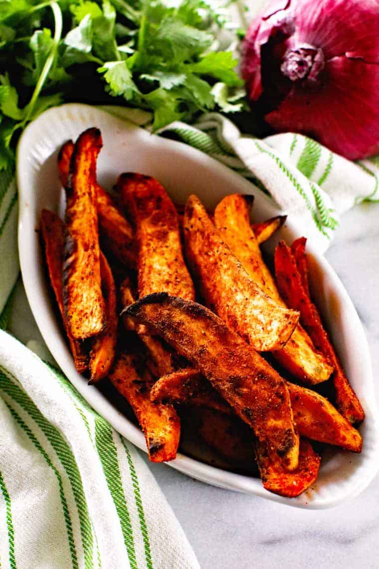 Seasoned Grilled Sweet Potato Wedges - Gimme Some Grilling