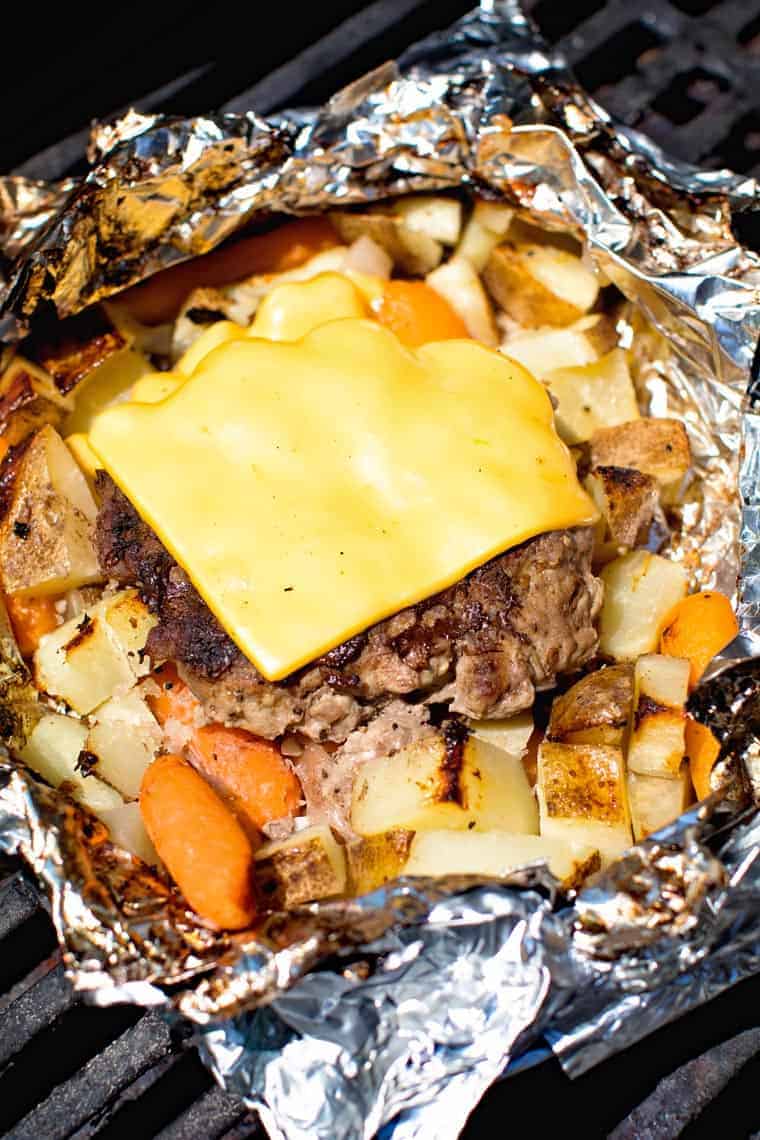 Cheeseburger Hobo Packets on Grill
