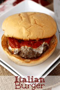 Italian burger on plate
