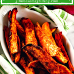 Grilled Sweet Potato Wedges in white bowl
