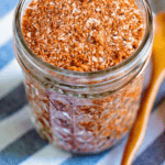 Homemade Sweet and Smoky BBQ Rub in glass jar