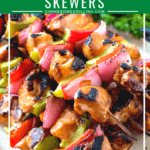 Asian Chicken Skewers on a plate