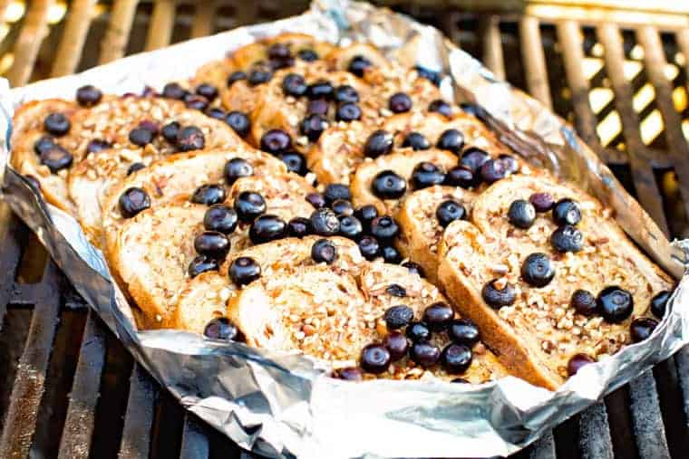Blueberry French Toast on Grill
