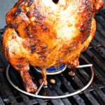 Grilled Beer Can Chicken on grill