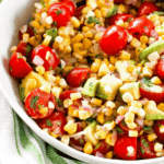 Grilled Corn Salad in white bowl