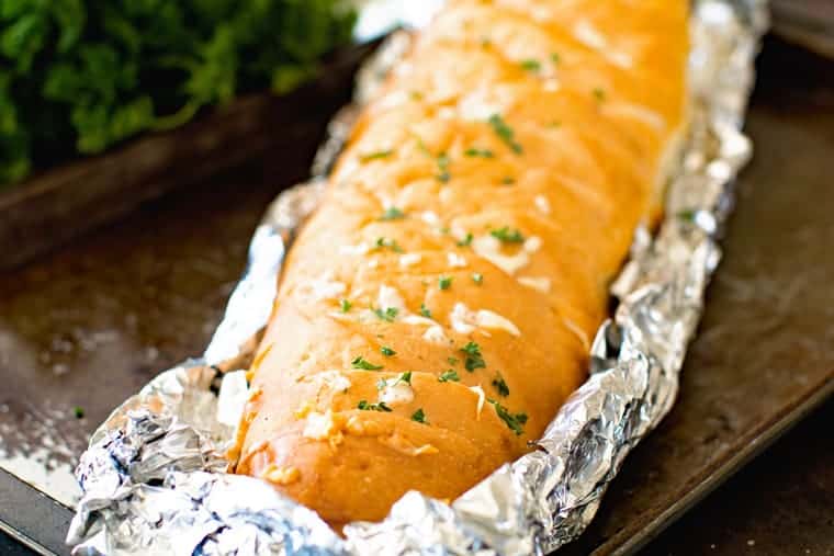 Cheesy Grilled Garlic Bread - Gimme Some Grilling What Side Does The Bread Plate Go On