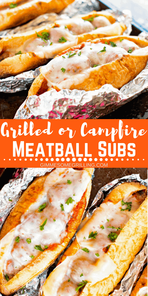 Meatball Subs are a great quick and easy dinner recipe! These Meatball Subs are wrapped in foil and then toasted on the grill or over the campfire for a delicious warm sub with crunchy bread and melted cheese! #meatball #subs #meatballsubs #grilled #grill #grilling #recipe #easy #easyrecipe #dinner #dinneridea #dinnerrecipe #julieseatsandtreats