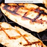 Italian chicken breasts on grill