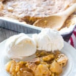 Apple Dump Cake on white plate