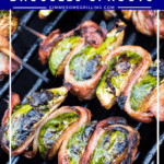 Grilled Bacon Brussels Sprouts on the grill.
