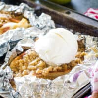 Grilled Apple Crisp in foil packet