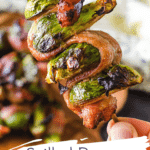 Grilled Bacon Brussel Sprouts on a skewer