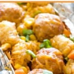 Meatball Foil Packet Dinner - Pinterest Image