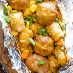 Tater Tot Meatball Foil Packet
