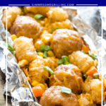 Tater Tot Meatball Foil Packet