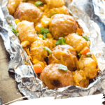 Tater tot meatball foil packet