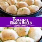 Two images of Dinners Rolls in Skillet