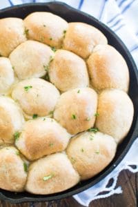 Dinner rolls in skillet