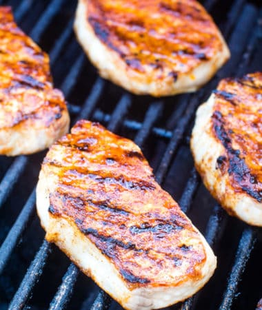 Southwest Pork Chops on grill