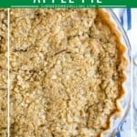 Traeger apple pie in glass pan