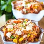 bowl of pulled pork chili recipe