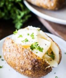 Smoked Baked Potato with butter on plate
