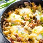 Grilled breakfast skillet in cast iron
