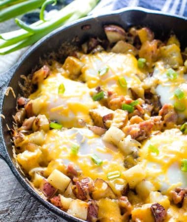 Grilled breakfast skillet in cast iron