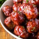 Smoked BBQ Meatballs in bowl