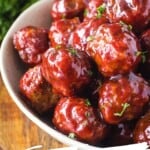 Smoked BBQ Meatballs in bowl