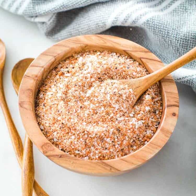 Bowl of prepared beef rub