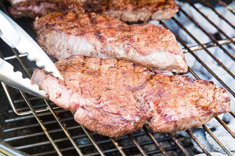 Easy steak recipe on charcoal grill